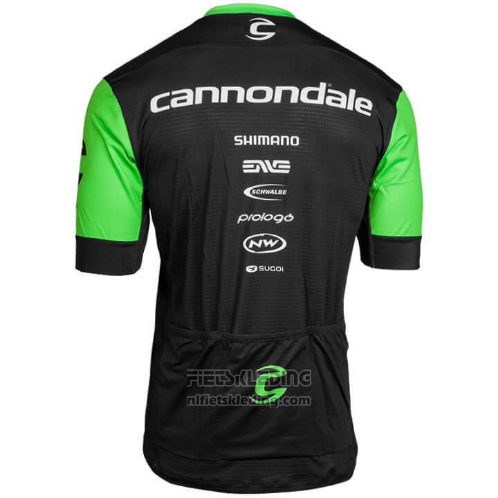 2018 Fietskleding Cannondale Factory Rancing Groen en Zwart Korte Mouwen en Koersbroek